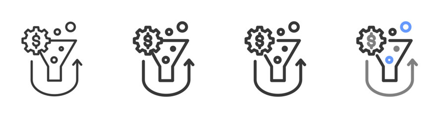 The Ultimate conversion Styles with Variations Line of icon set vector illustration