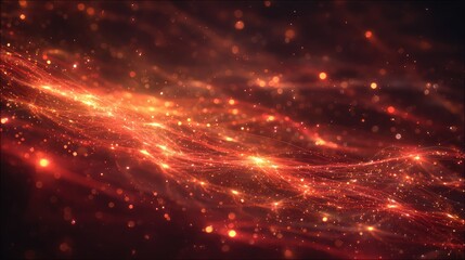 Naklejka premium Abstract red light stream forming data network background