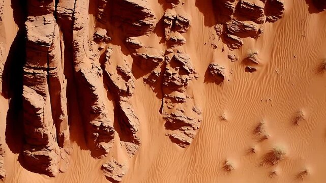Majestic desert rock formations carved by wind and time, arid landscape.