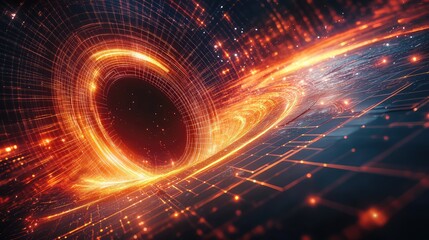 Digital black hole vortex radiating technology data grid