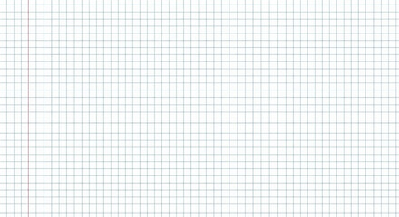 A detailed grid pattern on a notebook paper with vertical lines, perfect for education and planning