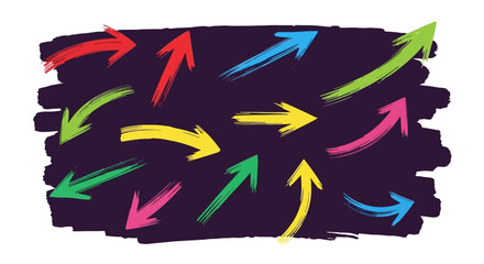 Obraz premium Dynamic Brushstroke Arrows Colorful Vectors for Movement & Direction