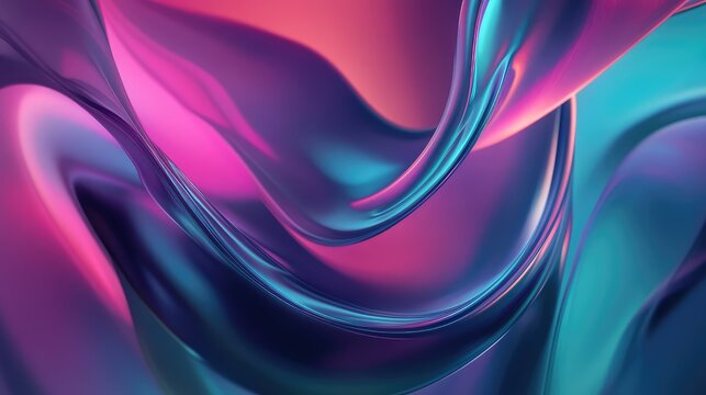 Abstract flowing metallic liquid surface in vibrant colors