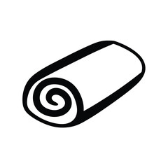 Rolled up fabric or towel icon simple vector graphic