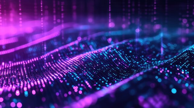 Digital wave creating abstract data flow network - Powered by Adobe