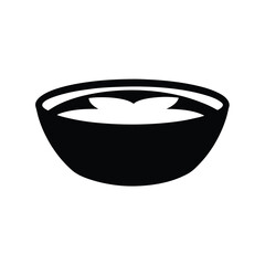 Stylized bowl icon with liquid and garnish element