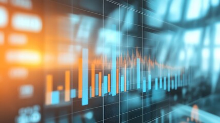 Financial data charts presenting market investment trends