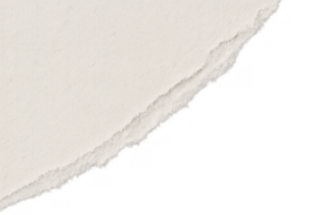 Torn paper edge with rough texture creating a diagonal grunge border, adding a peeling effect on transparent background