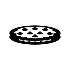 Black and white icon of a delightful sandwich cookie