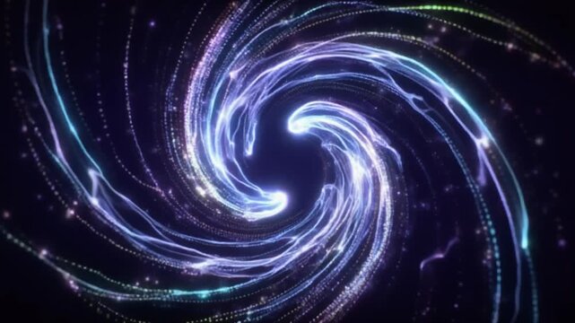 闇に浮かぶ魔力のような輝きが広がる幻想渦