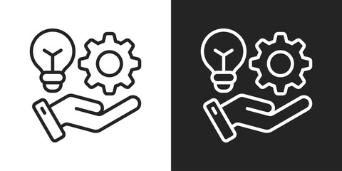 Solution Icon In Black And White Outline Style