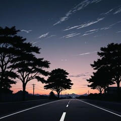 road at night