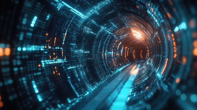 Digital tunnel data transfer in futuristic network cyberspace