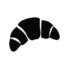 Croissant silhouette icon of breakfast pastry food