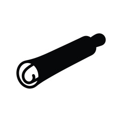 Cinnamon stick icon silhouette for spice and cooking