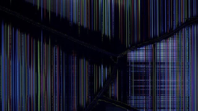 Broken, damaged LCD monitor with cracks