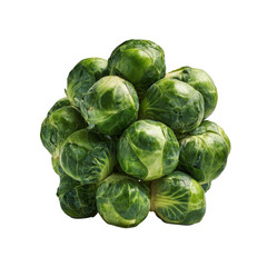 Fototapeta premium Pile of fresh green Brussels sprouts isolated on black background vegetable food, Cut Out, Isolated On White Background, Png Transparent