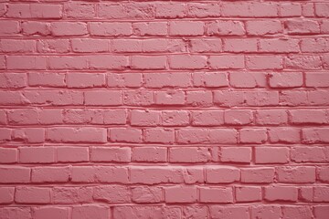 Close up of a weathered pink painted brick wall texture with visible mortar, concept for background design, interior decoration and artistic mural