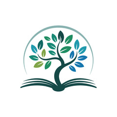 Fototapeta premium Modern Education Tree Logo Design