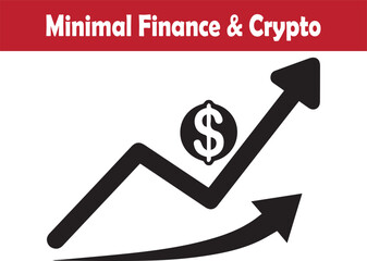 rising financial growth chart with dollar arrow vector illustration