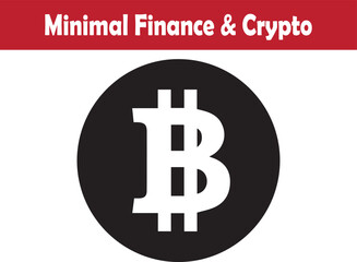 Minimal bitcoin currency symbol modern crypto design vector illustration