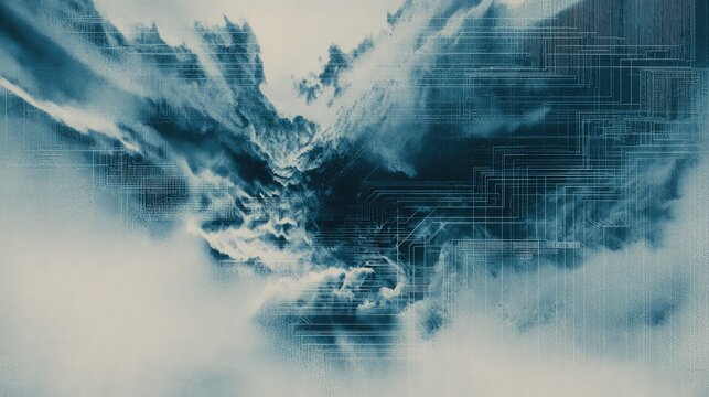 Cloud computing data network abstract technology concept