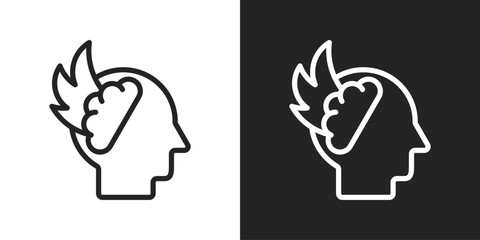 Learning Icon In Black And White Outline Style