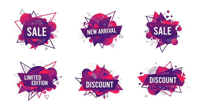 Sale discount new arrival limited edition promotion offer vector set