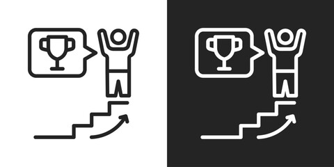 Success Icon In Black And White Outline Style