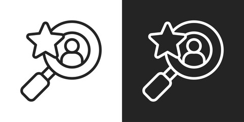 Talent Icon In Black And White Outline Style