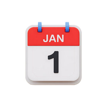 January 1st calendar icon on transparent background, Jan calender icon, PNG Image