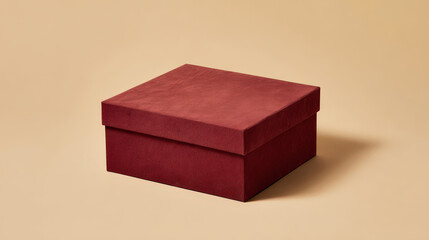 stunning red gift box adorned with luxurious golden ribbon sits prominently against clean solid background