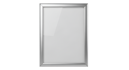 Silver Frame with Blank White Surface image graphic