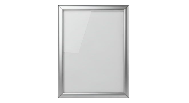 Silver Frame with Blank White Surface image graphic