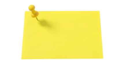 Yellow Sticky Note Pinned with Yellow Pushpin notepad