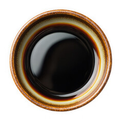 Soy sauce in bowl. on white background