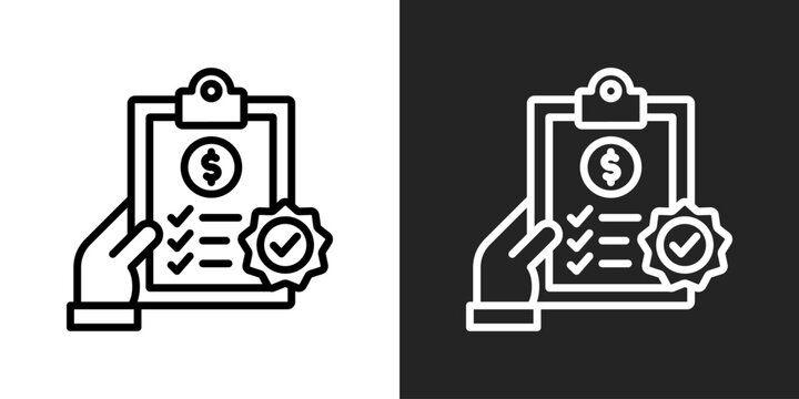 Accept Icon In Black And White Outline Style