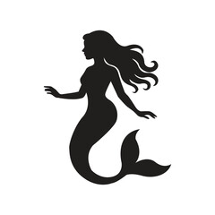 Mermaid silhouette vector illustration