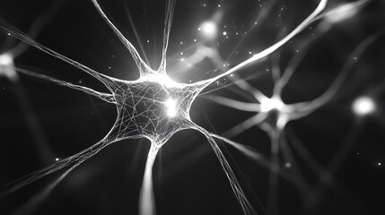 Neurons forming intricate neural network connections