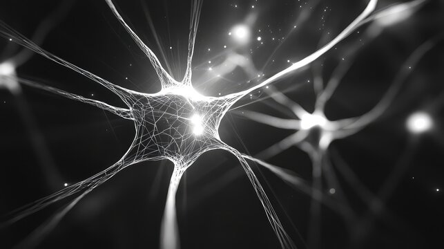 Neurons forming intricate neural network connections