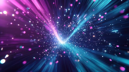 Digital data flowing light speed tunnel concept