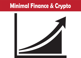 Minimal upward growth chart indicating strong financial performance vector illustration