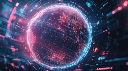 Global network connecting digital data across the world