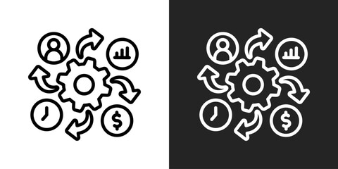 Impact Icon In Black And White Outline Style