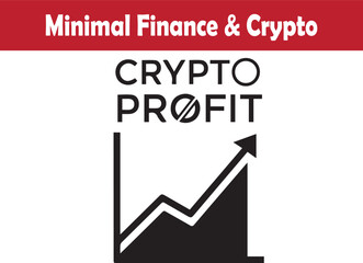 Minimal crypto profit growth chart showing rising market vector illustration