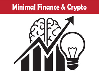 Minimal financial growth brain innovation with rising ideas vector illustration