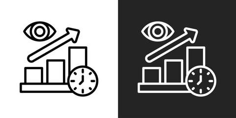 Uptime Icon In Black And White Outline Style