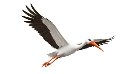 Obraz premium Stork in Flight Majestic Bird Soaring Through the Air.