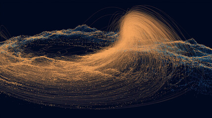 photonic. Thin metal sheets lifted by celestial golden photonic winds in space. product launch decks, UI/UX mockups, designed for product launches and innovation pitches, used by teachers.