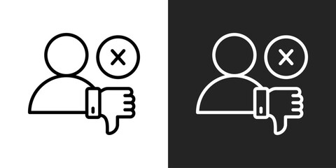 Dislike Icon In Black And White Outline Style